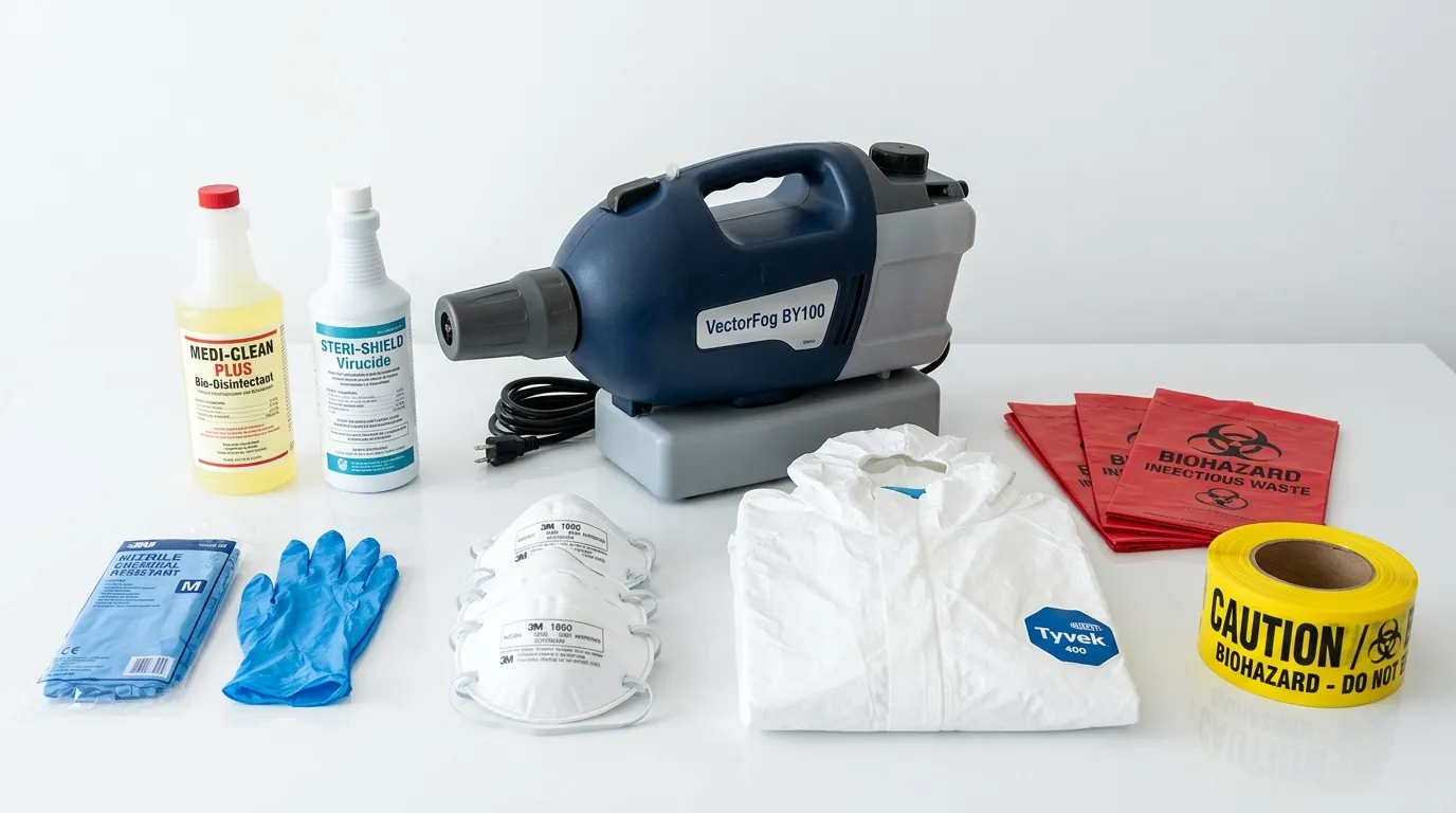 Professional biohazard remediation crew working in Dover